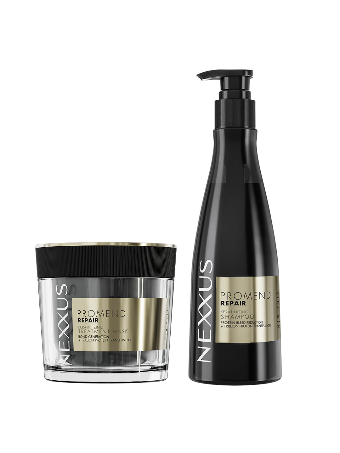 Nexxus Promend Repair Keratinizing Hair Care Combo - Shampoo 250ml + Mask 200ml