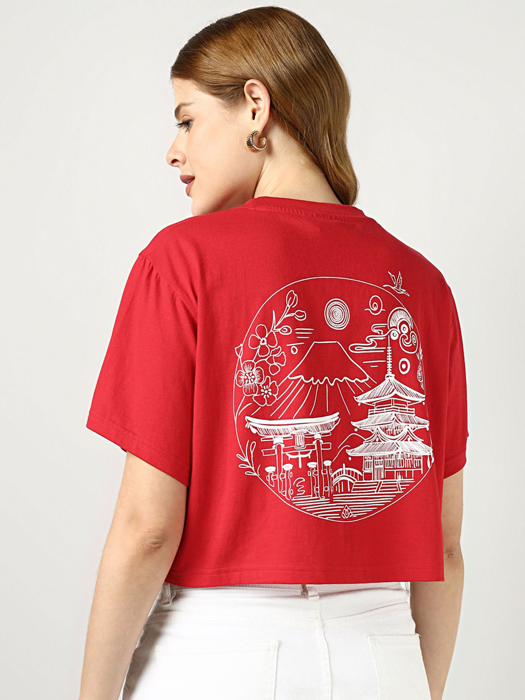 Sands of India Women Graphic Printed Crop top T-shirt