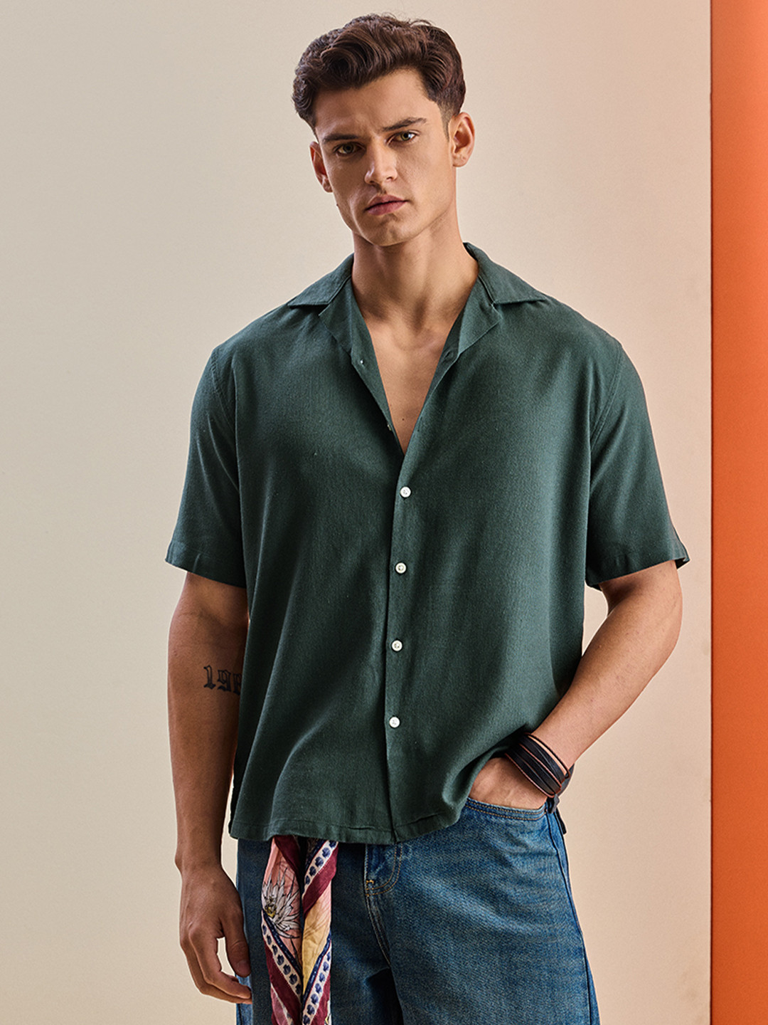 Snitch Boxy Casual Cuban Collar Shirt