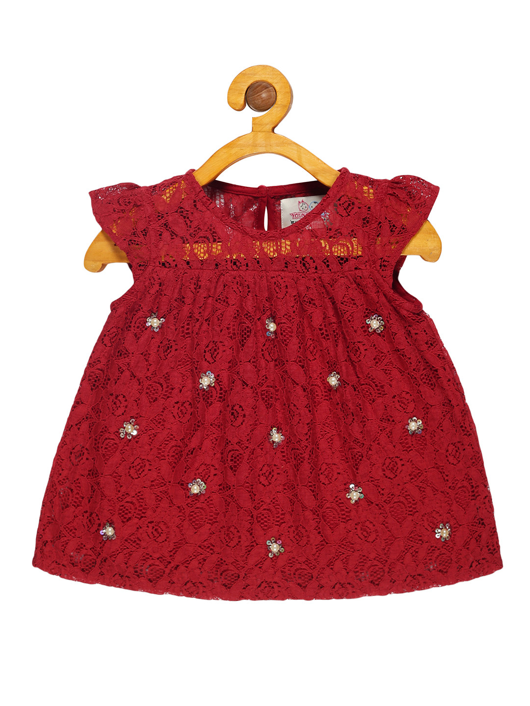 YOUNG BIRDS Girls Floral Embellished Cotton Top