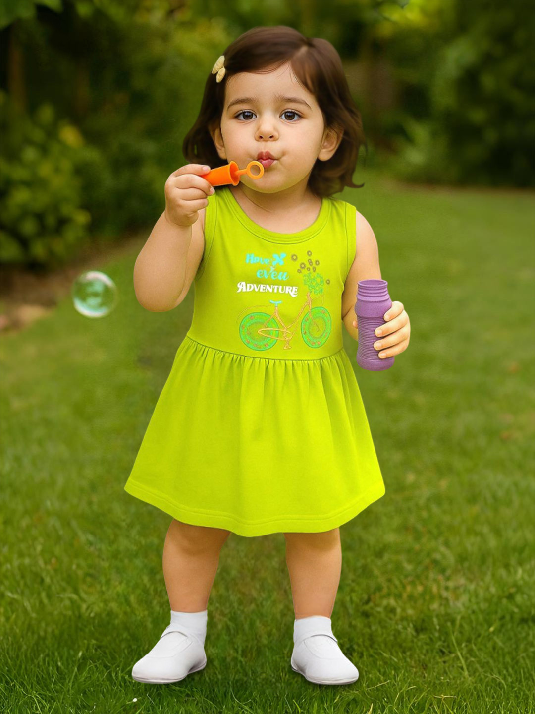 Kidbea Organic Cotton Casual Frock for Girls Dress