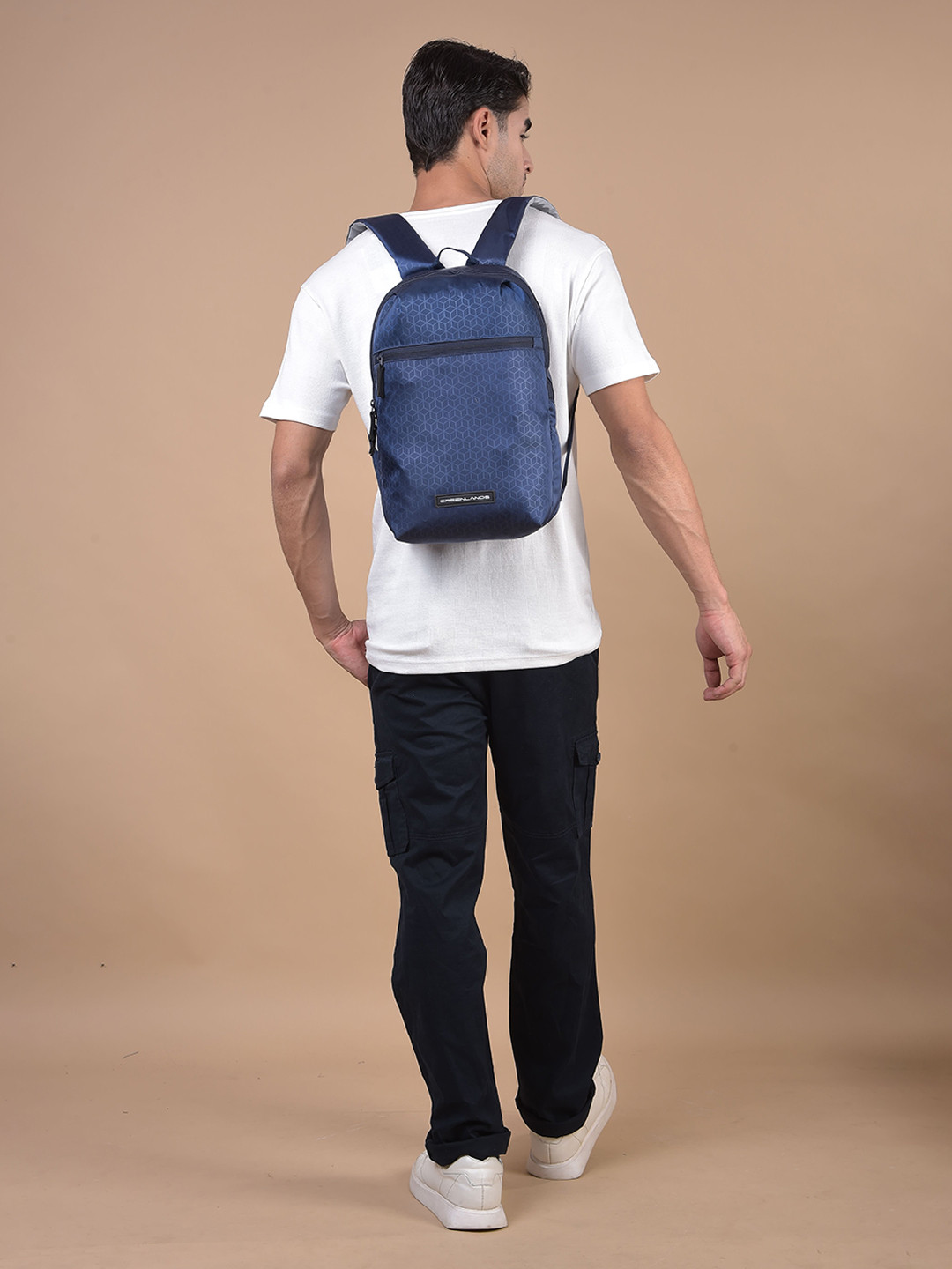 GREENLANDS Unisex Geometric Print Backpack with Hip Strap