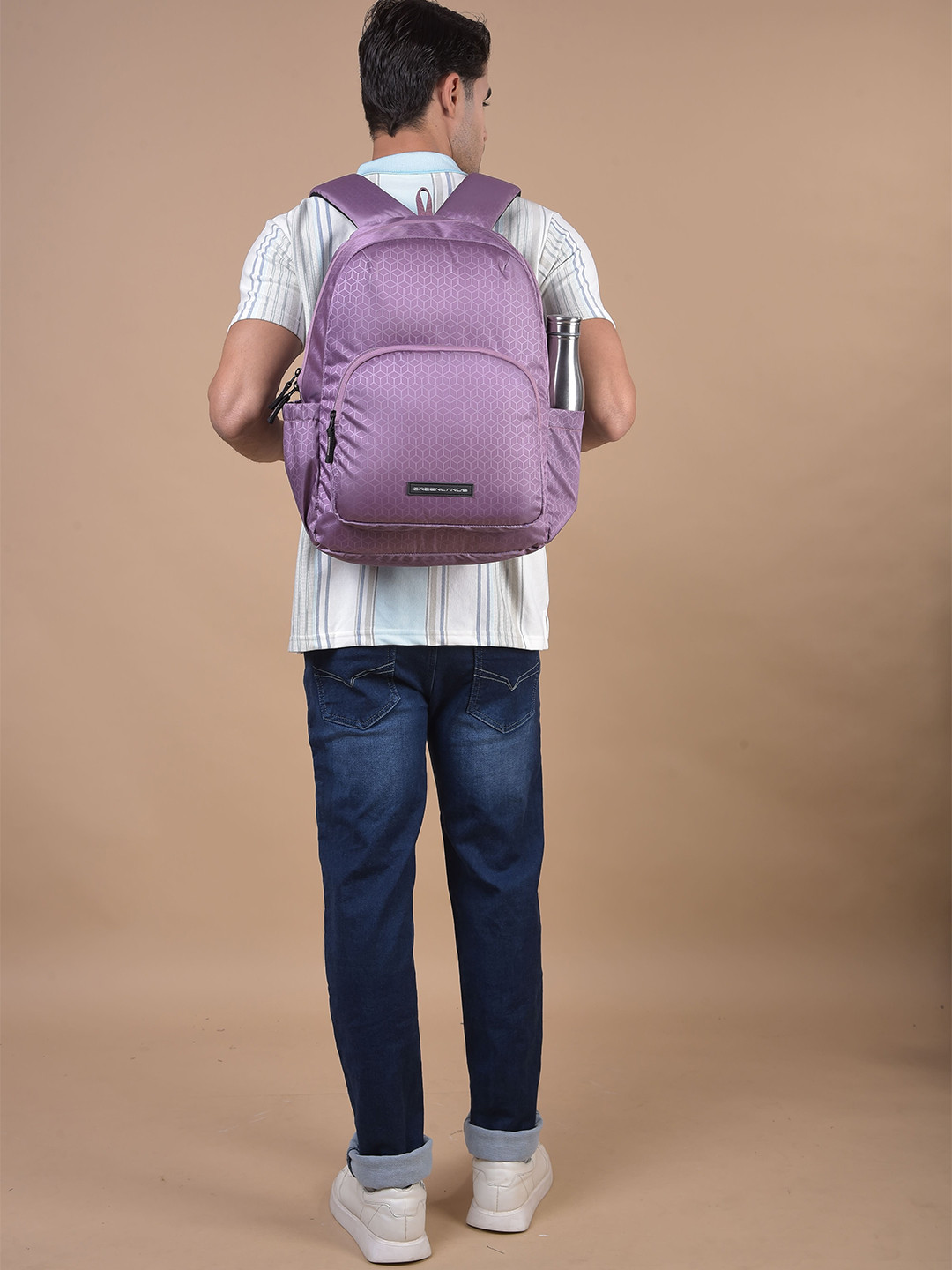 GREENLANDS Unisex Brand Logo Backpack with Hip Strap