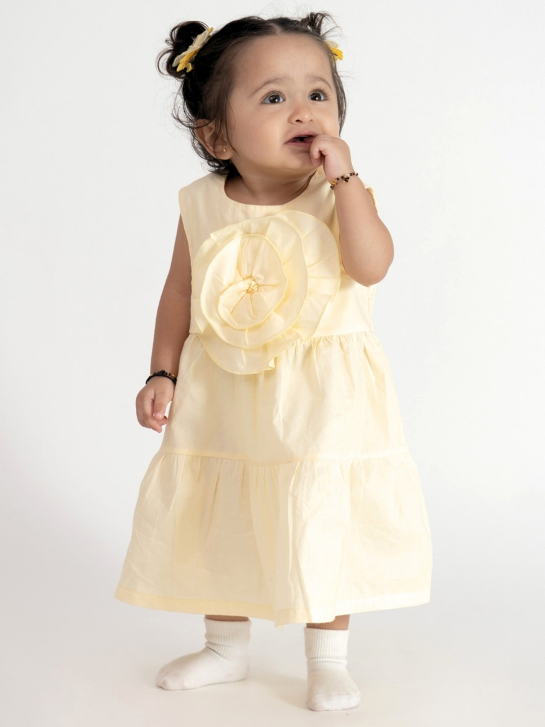 haus & kinder Girls Pure Cotton Rose Fit and Flare Dress