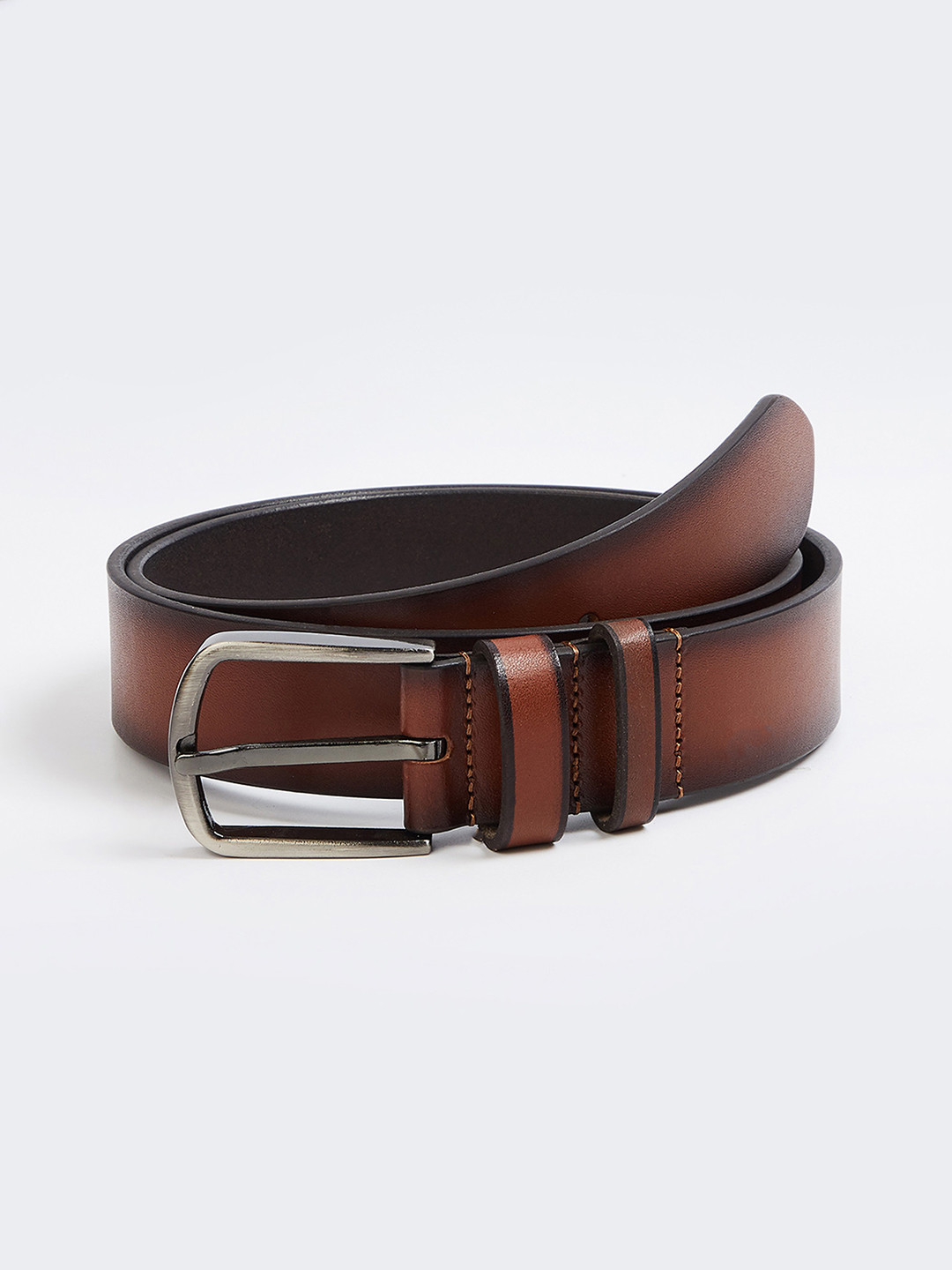 max Men Leather Formal Belt With A Tang Closure