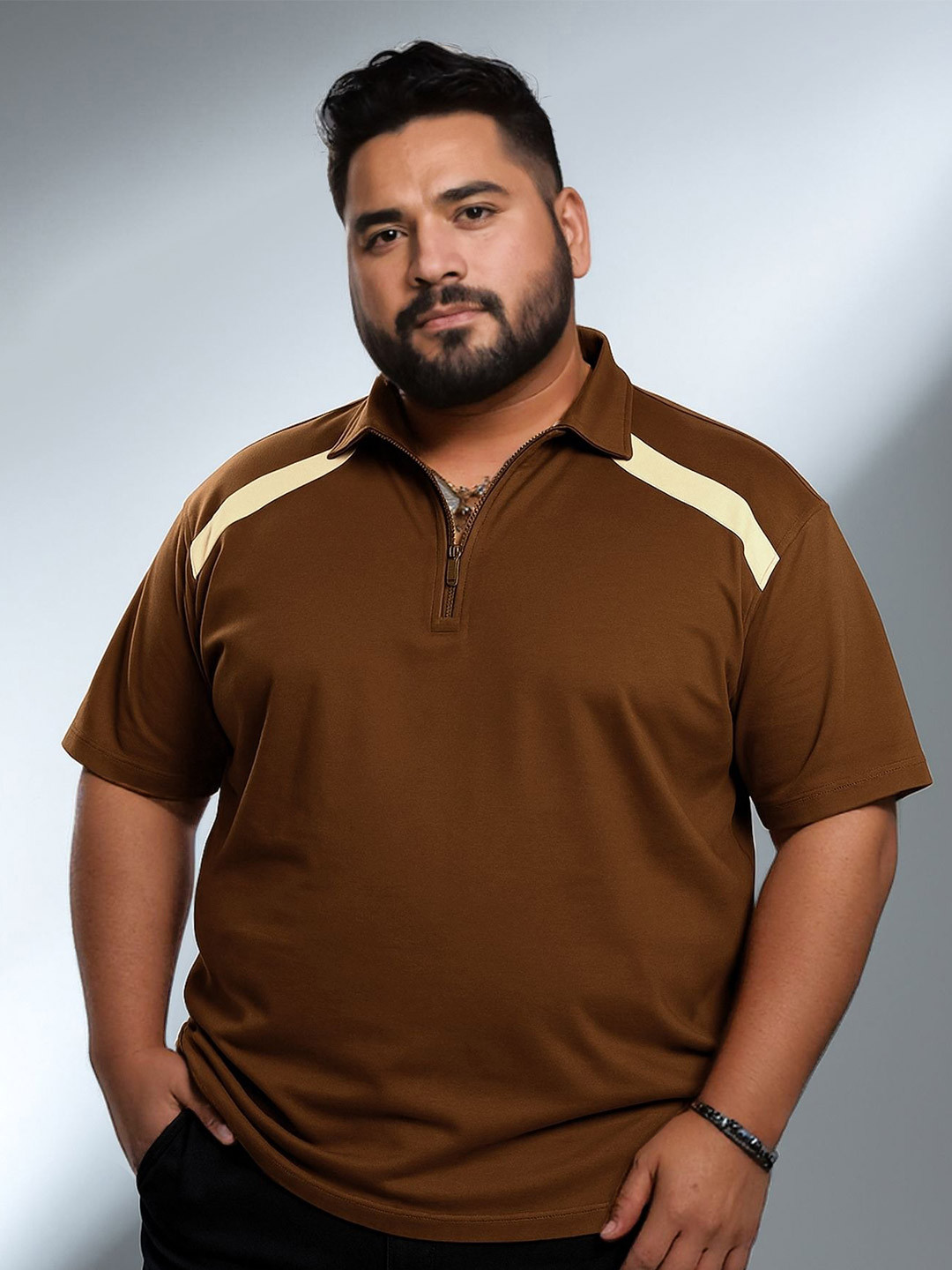 Maniac Oversized Cotton Henley Neck T-shirt