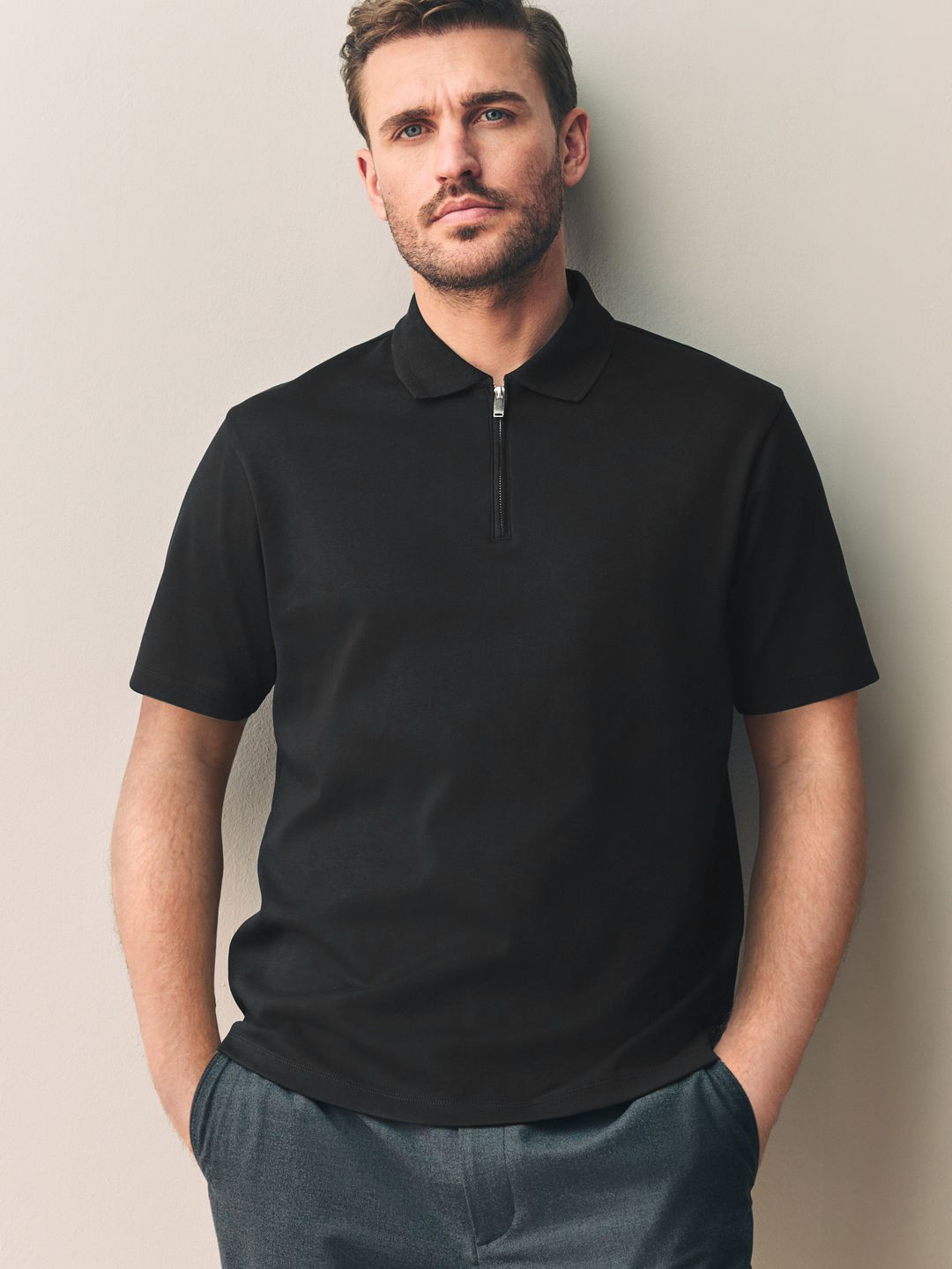 NEXT Heavyweight Polo Collar T-shirt