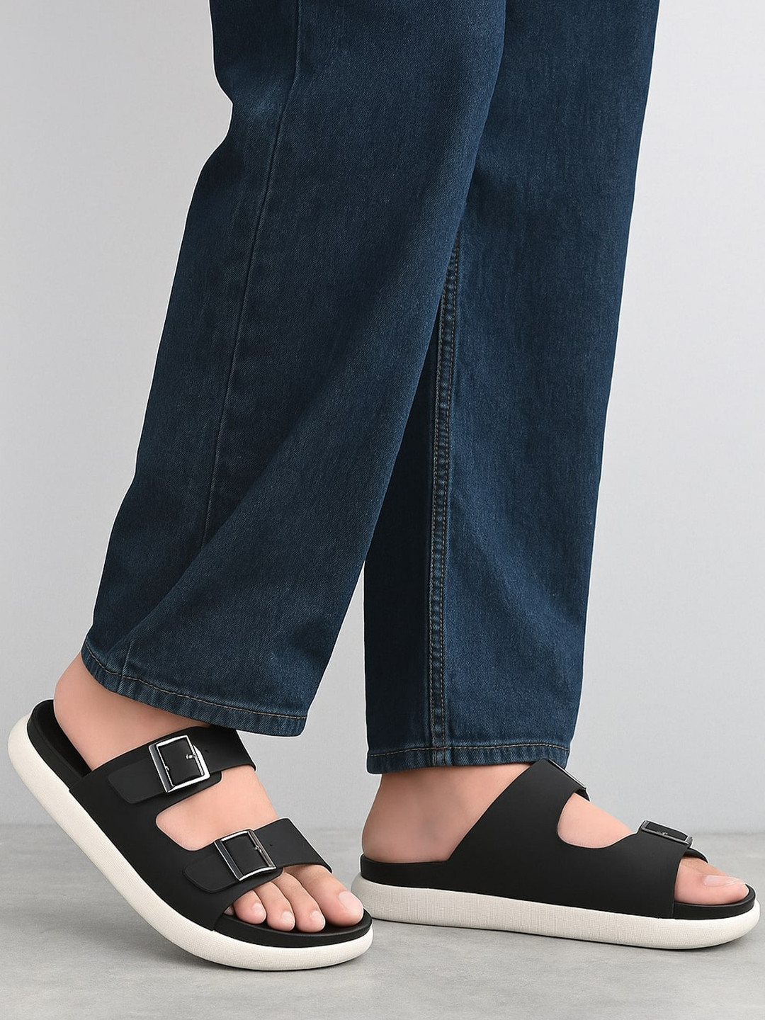 ASTEROID Brknstck Men Slip-On Flatforms with Buckles