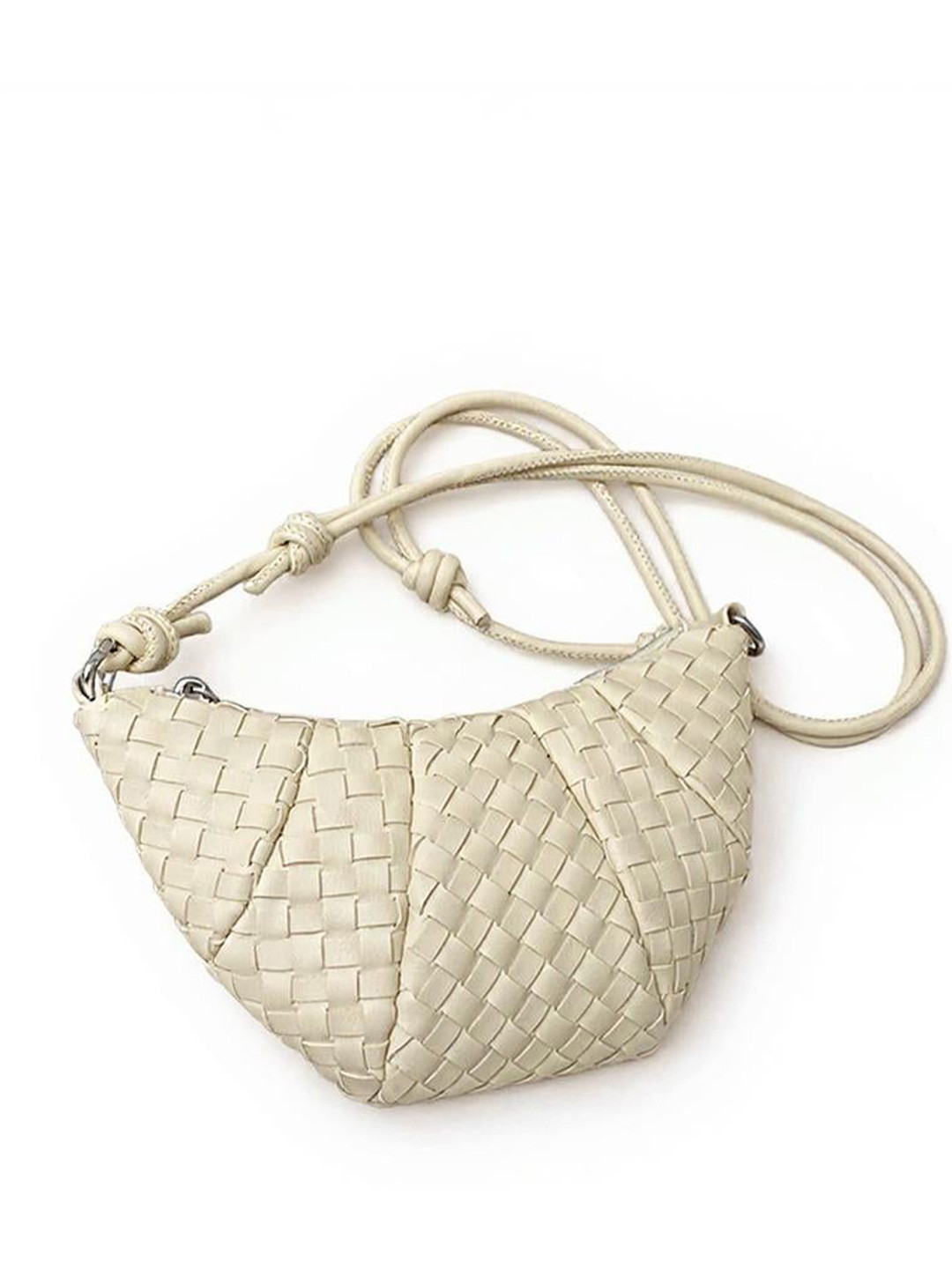 Outzidr Women Textured Croissant Sling Bag