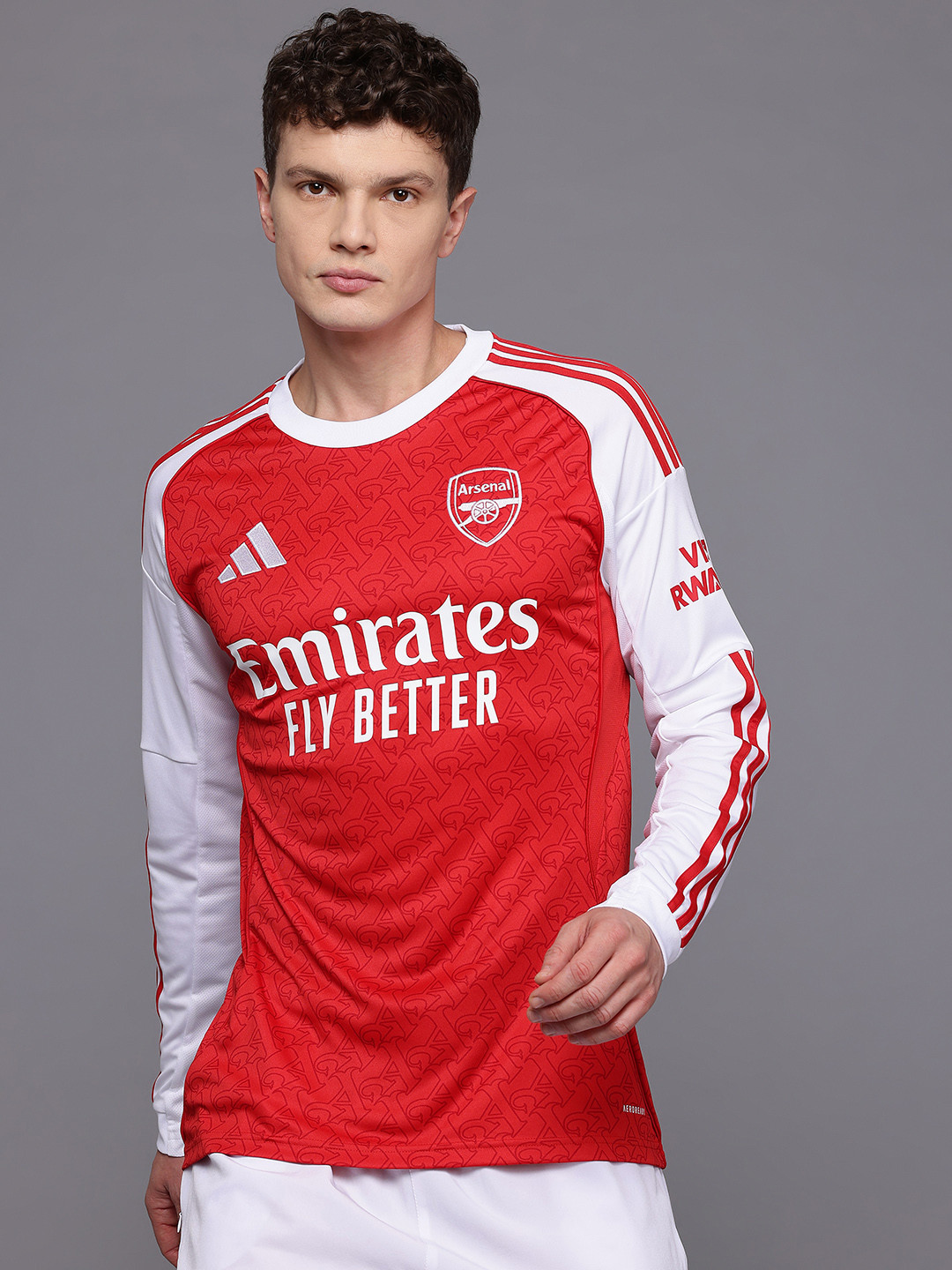 ADIDAS Men Printed Arsenal Slim Fit Football Home  Jersey T-shirt