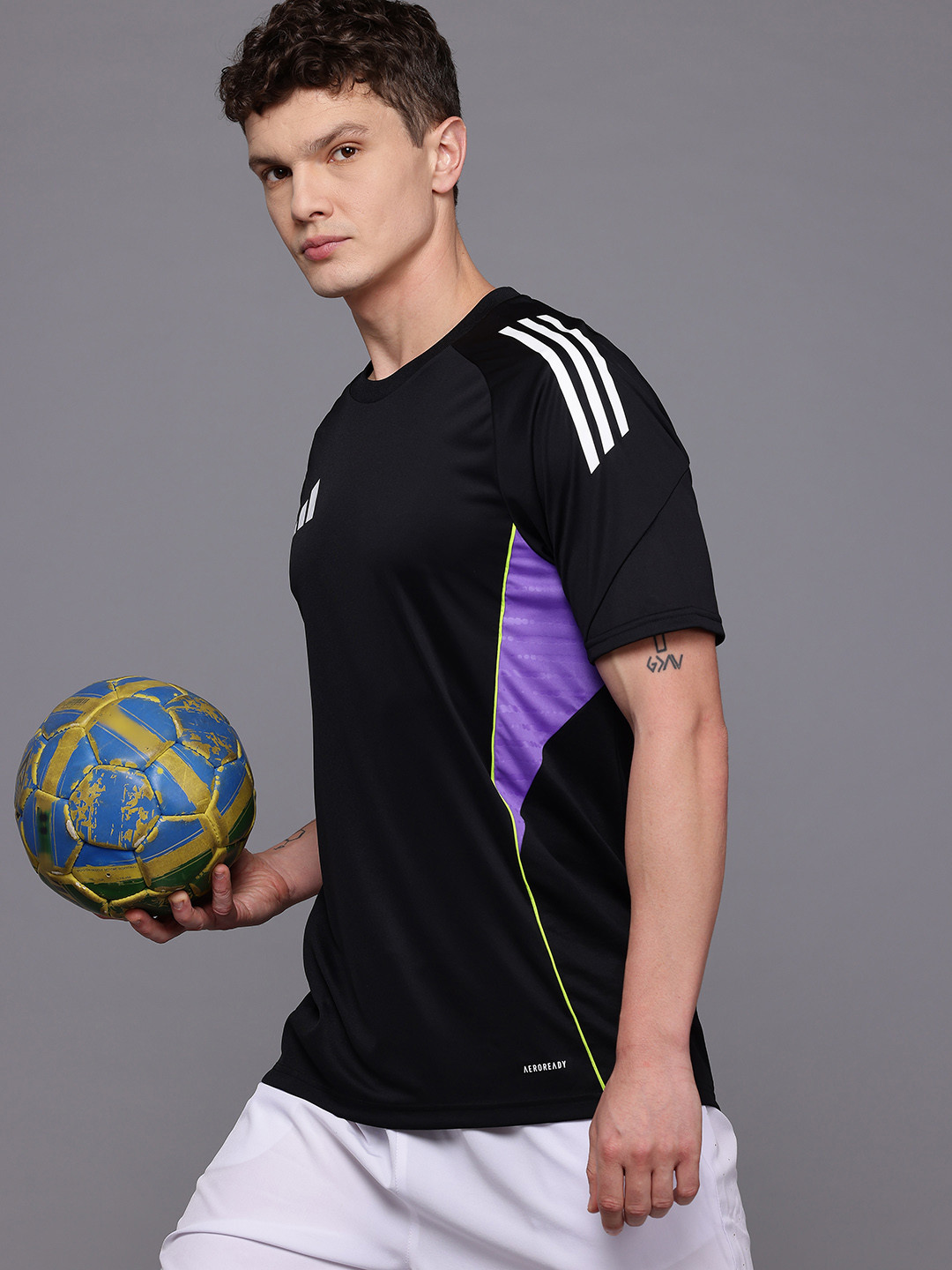 ADIDAS Men Colourblocked Tiro 25 Competition Slim Fit T-shirt