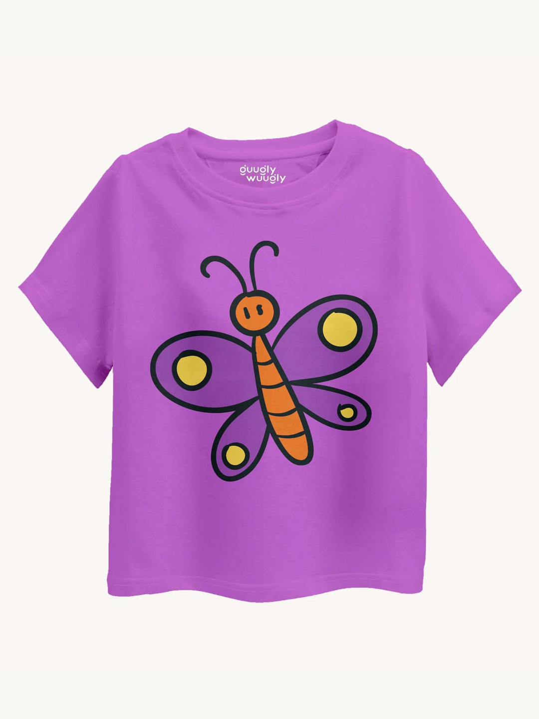 Guugly Wuugly Girls Butterfly Super Soft Combed Compact Cotton T-shirt