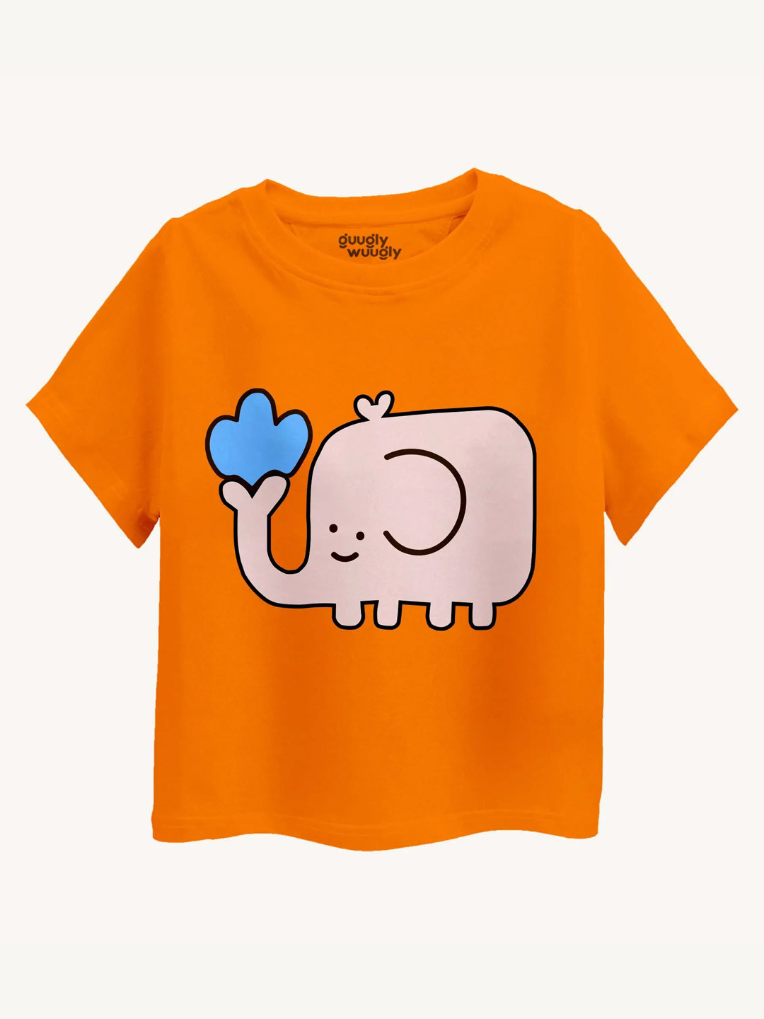Guugly Wuugly Girls Elephant Super Soft Combed Compact Cotton T-shirt