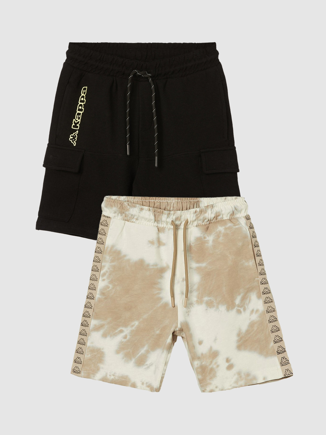 Kappa Boys Pack of 2 Printed Pure Cotton Mid-Rise Shorts