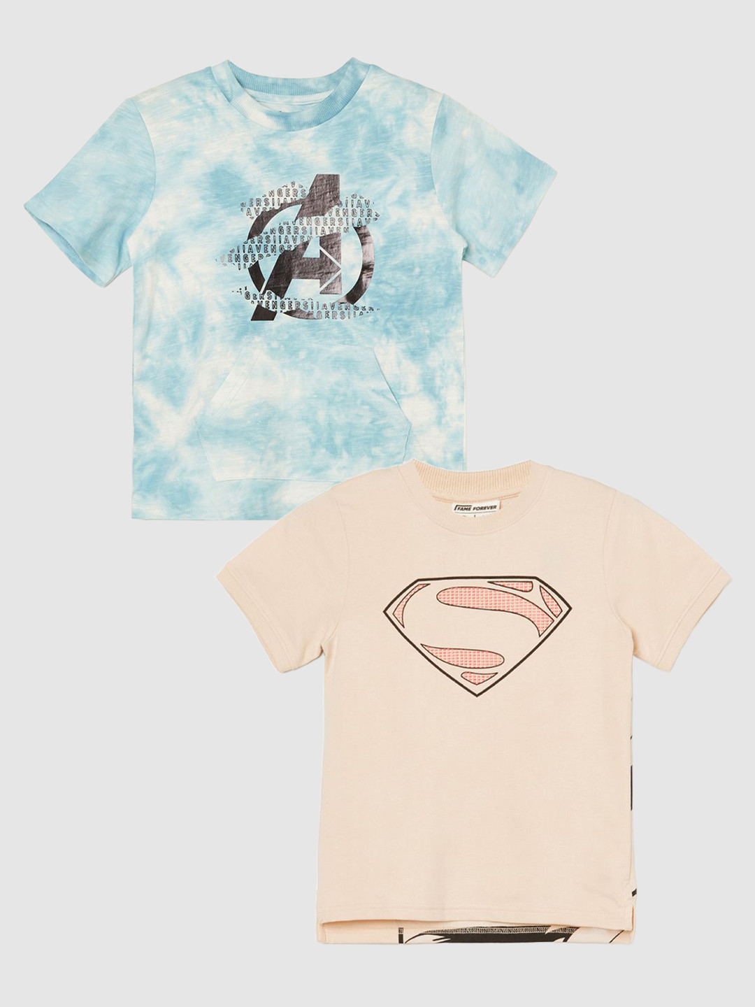 Fame Forever by Lifestyle Boys Pack of 2 Superhero Printed T-shirts