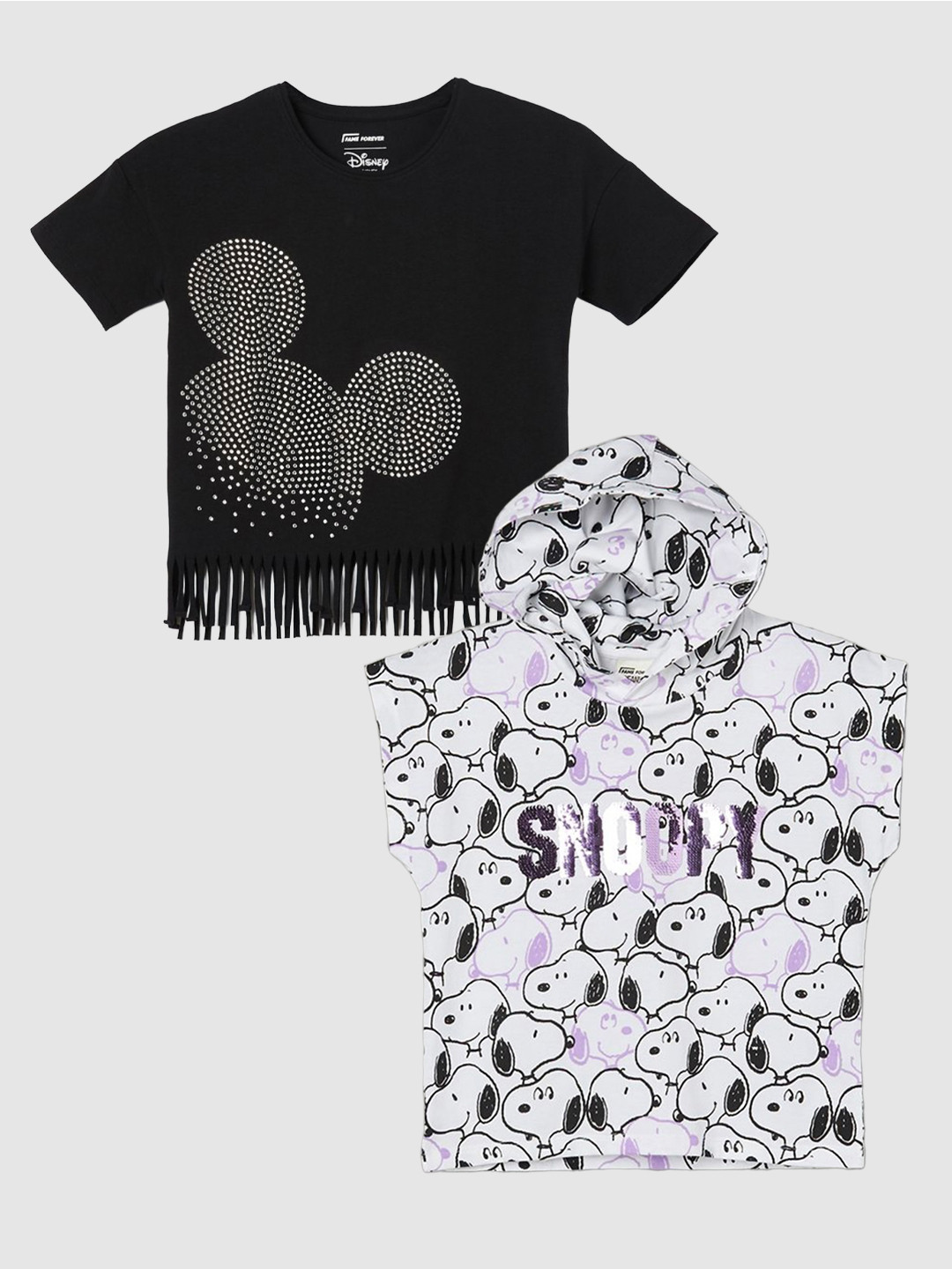 Fame Forever by Lifestyle Girls Pack of 2 Disney Printed T-shirts