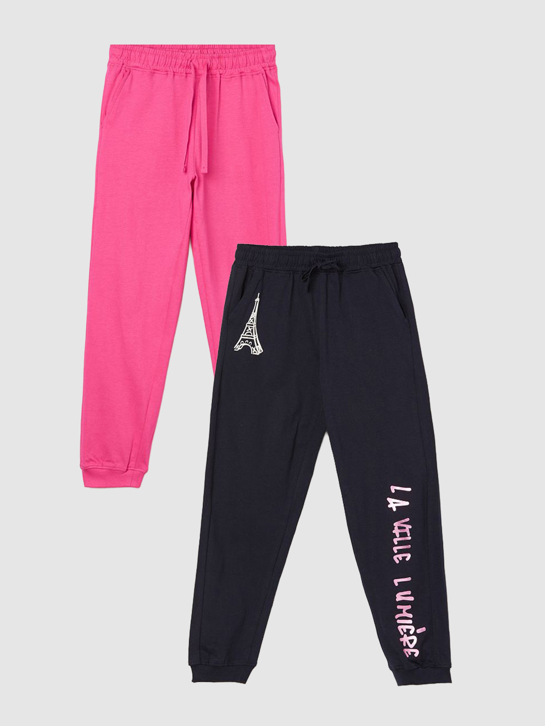 Fame Forever by Lifestyle Girls Pack of 2 Typographic Printed  Joggers