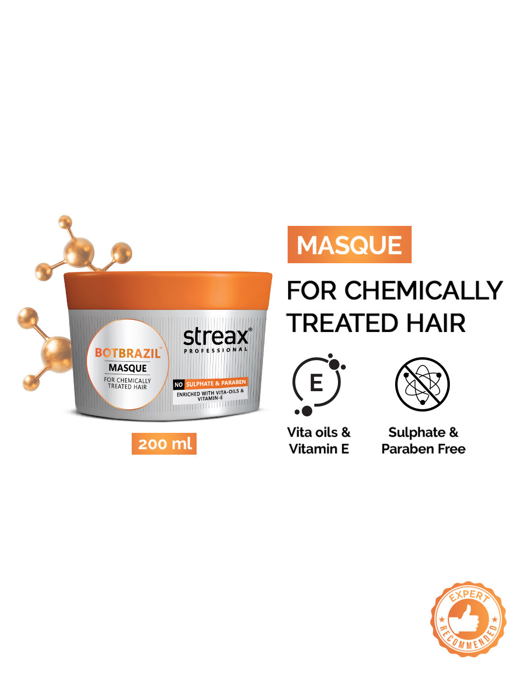 Streax Professional BotBrazil Nourishing Hair Masque for Chemically Treated Hair - 200 g