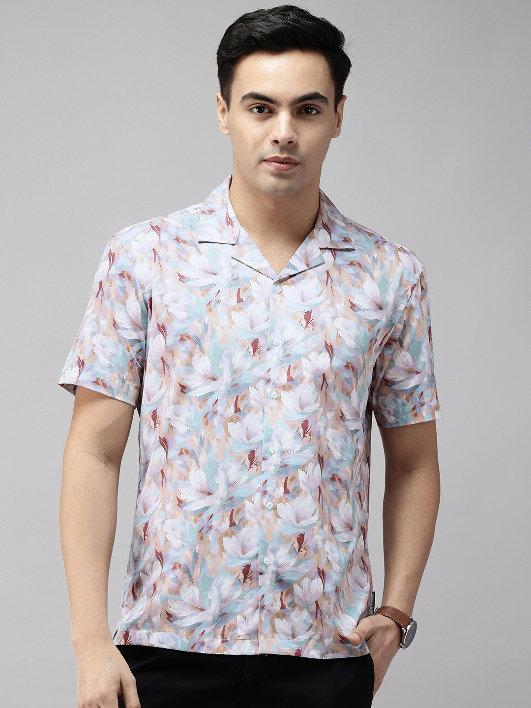 Van Heusen Pure Cotton Floral Printed Relaxed Fit Casual Shirt