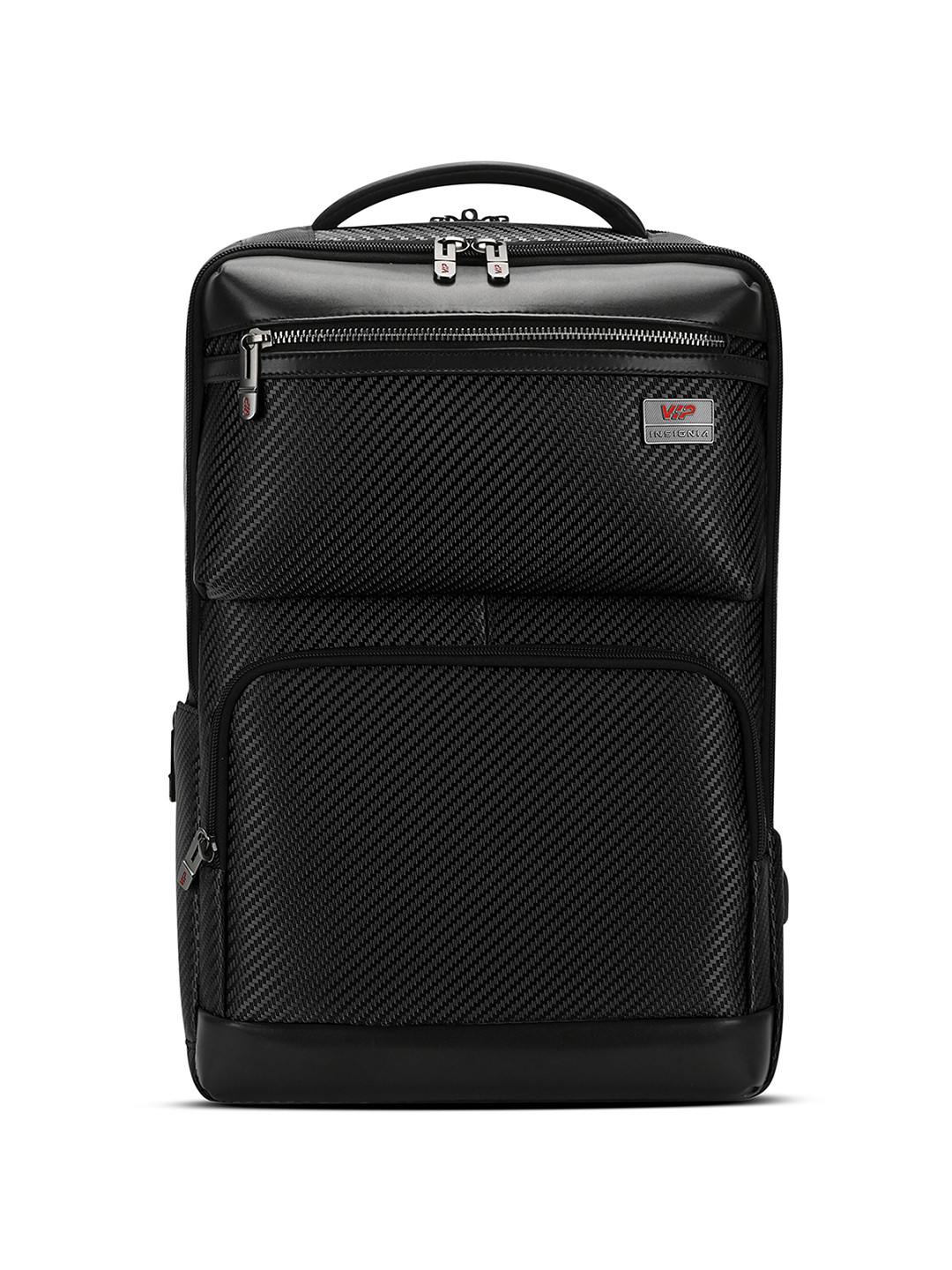 VIP Unisex Urban Black 17 Inch Laptop Compartment 5L Expander Backpack -25L