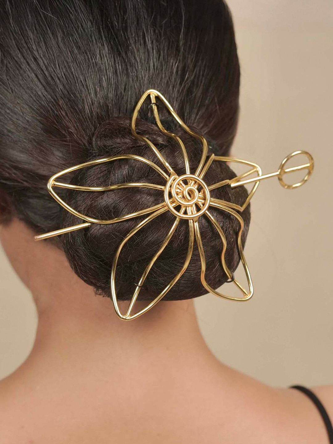 Hair Drama Co. Women Ethnic Star Style Bun Holder with Hairpin Slide Stick Accessories