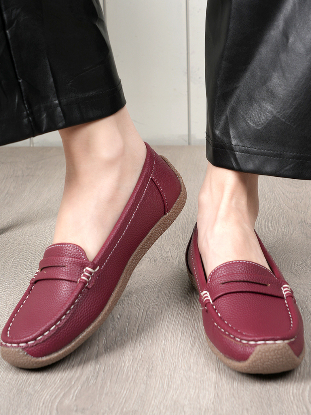 DressBerry Women Patent Leather Penny Loafers