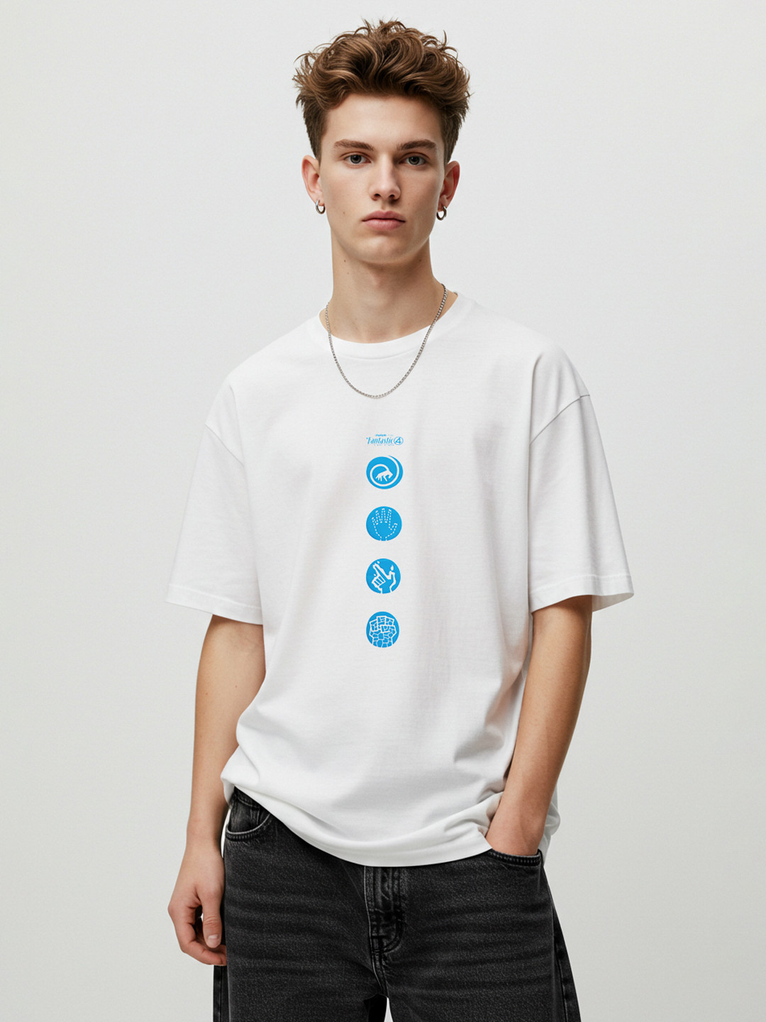 Marvel Oversized Superhero Print Drop-Shoulder T-shirt