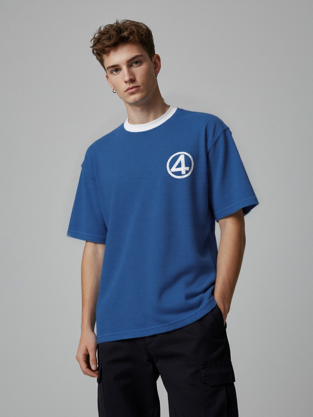 glitchez Oversized Fit The Fantastic Four Printed T-shirt