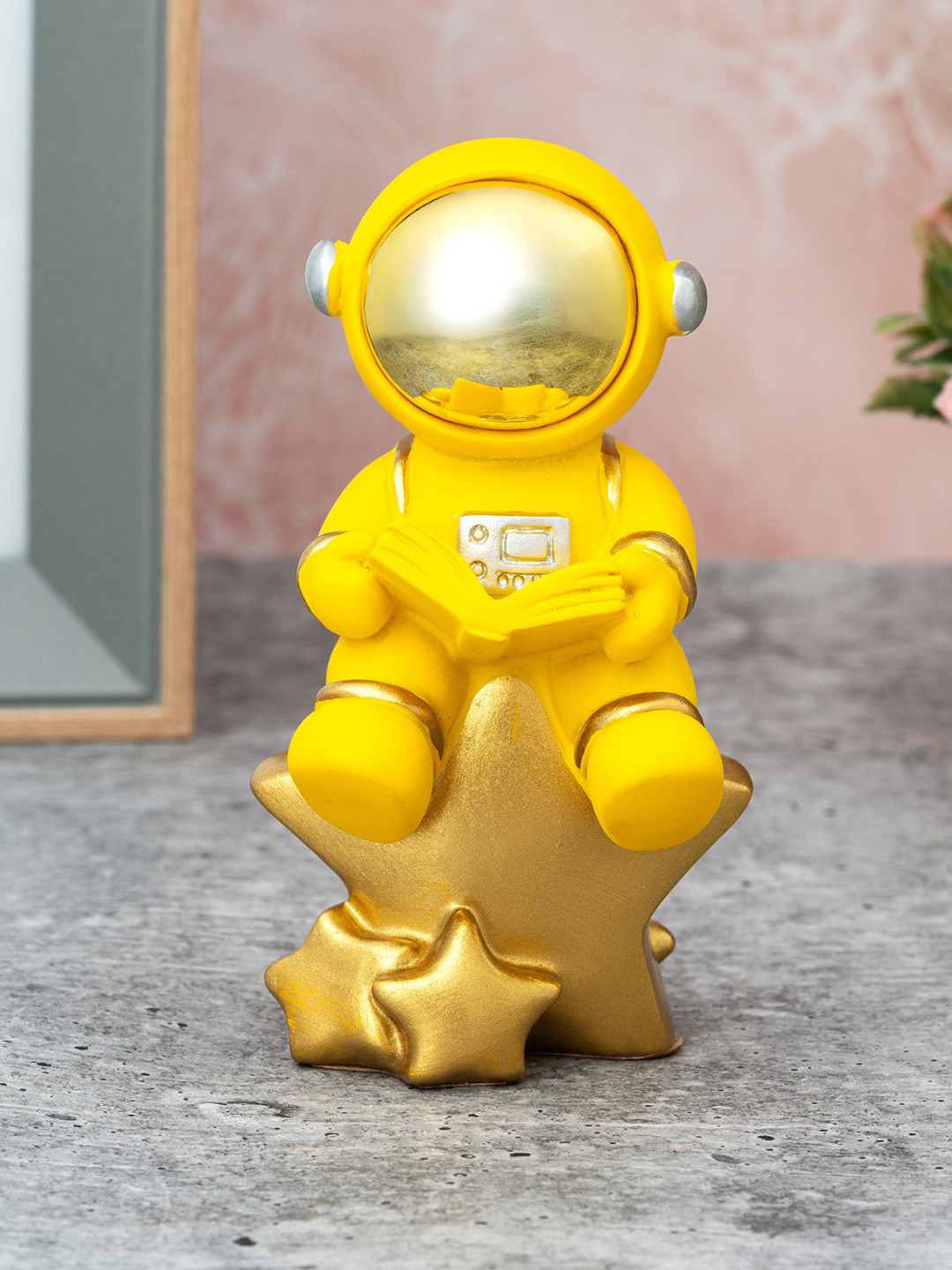 eazy wagon Yellow & Gold Toned Figurine Showpiece