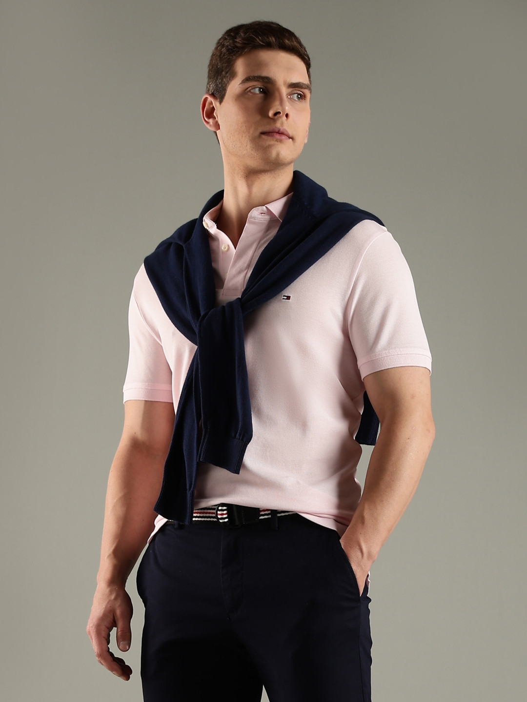 Tommy Hilfiger Men Solid Polo Collar Cotton T-shirt