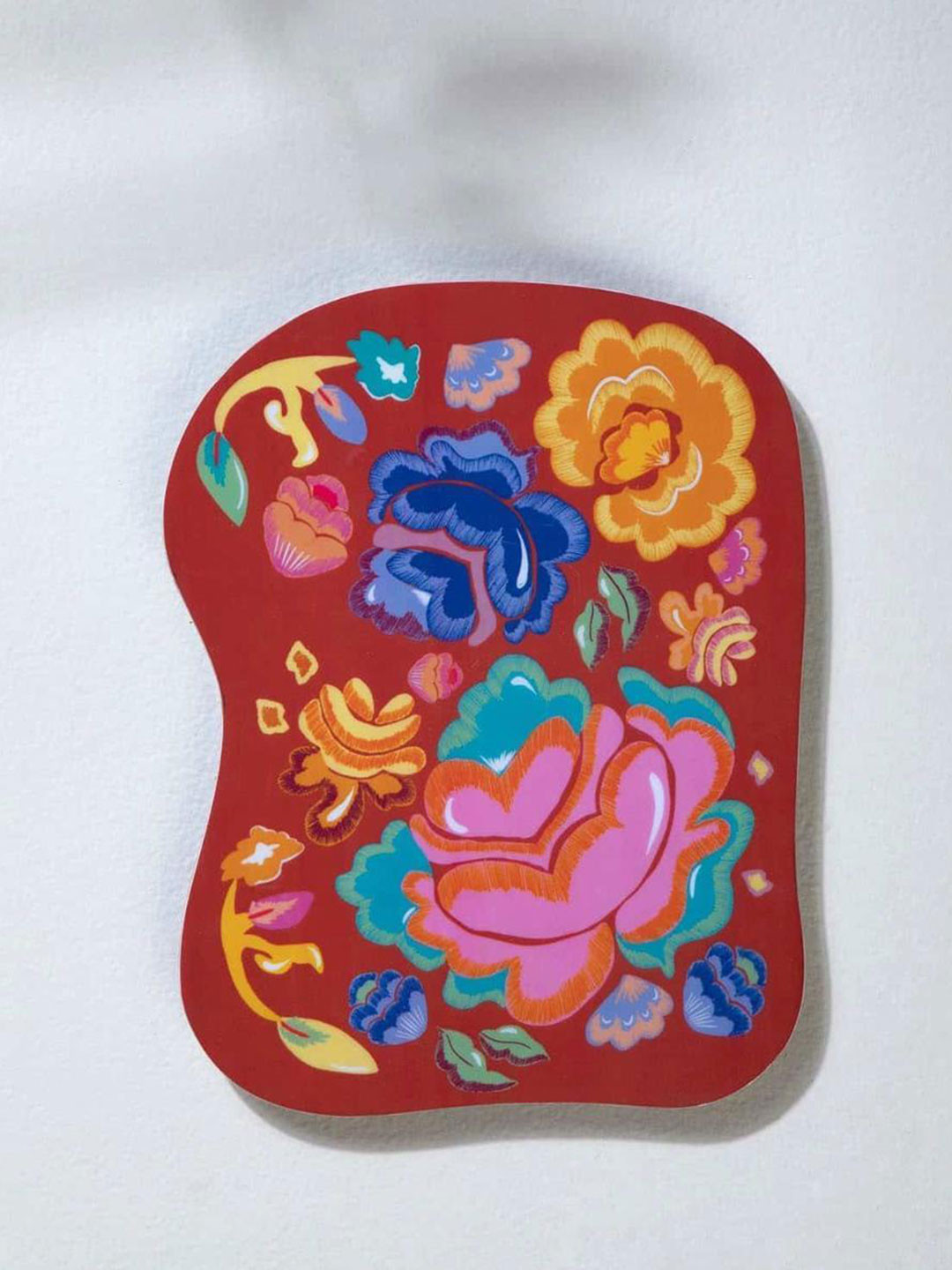 FREEDOM TREE Gypsy Rose Red & Blue Printed Wooden Trivet