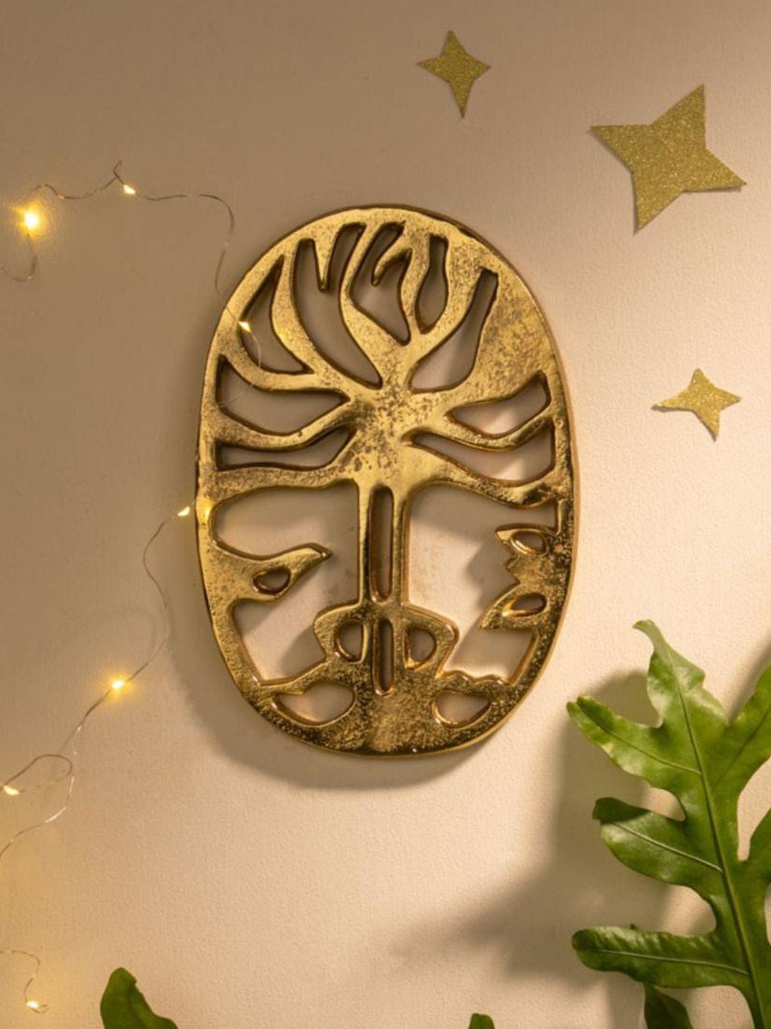 FREEDOM TREE Moon Flower Gold-Toned Textured Freedom Tree Trivet