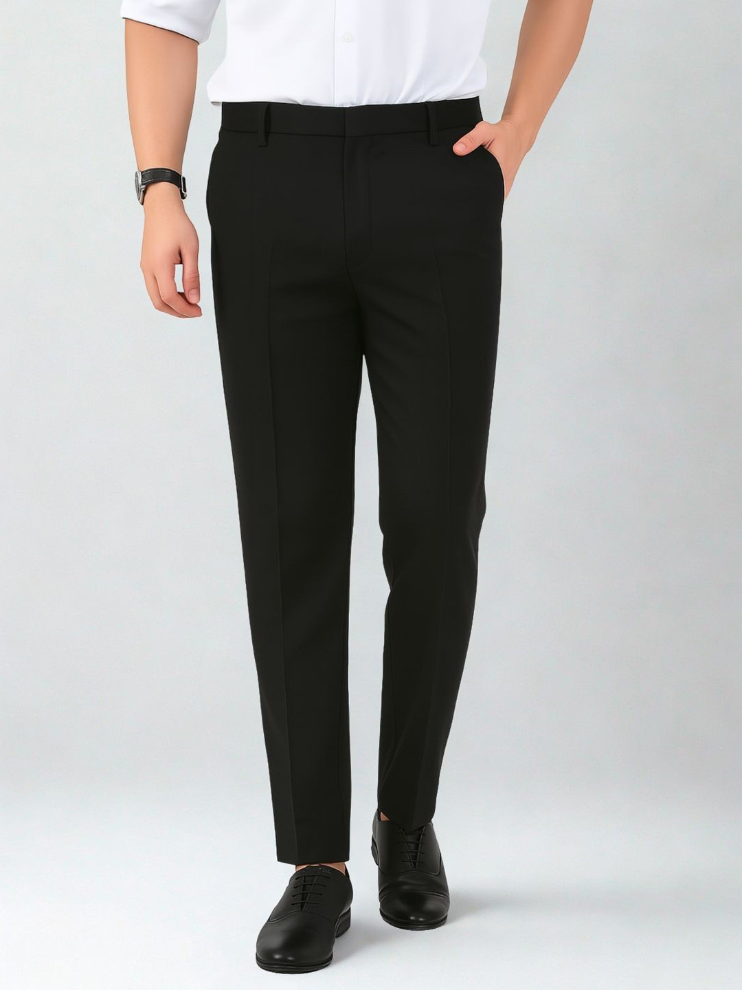 Zee Gold Men Relaxed Low-Rise Regular Fit Trousers