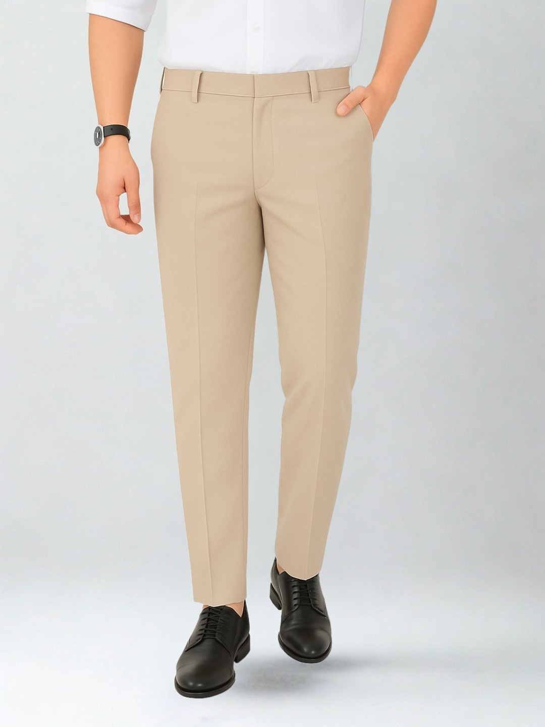 Zee Gold Men Regular Fit Mid-Rise Formal Trousers