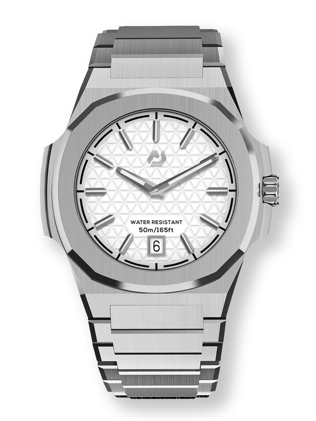 NUUN OFFICIAL Unisex Bracelet Style Straps Analogue Watch MT Silver 40.5mm Index White