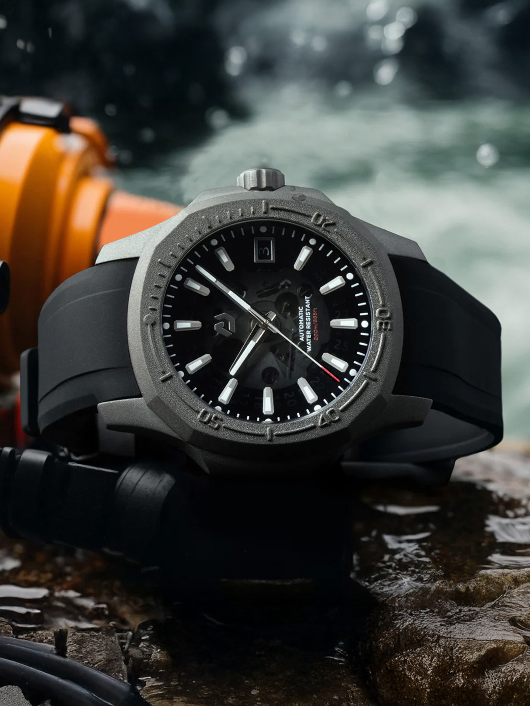 NUUN OFFICIAL Unisex Skeleton Dial Analogue Automatic Watch N200 Gunmetal v2 Index