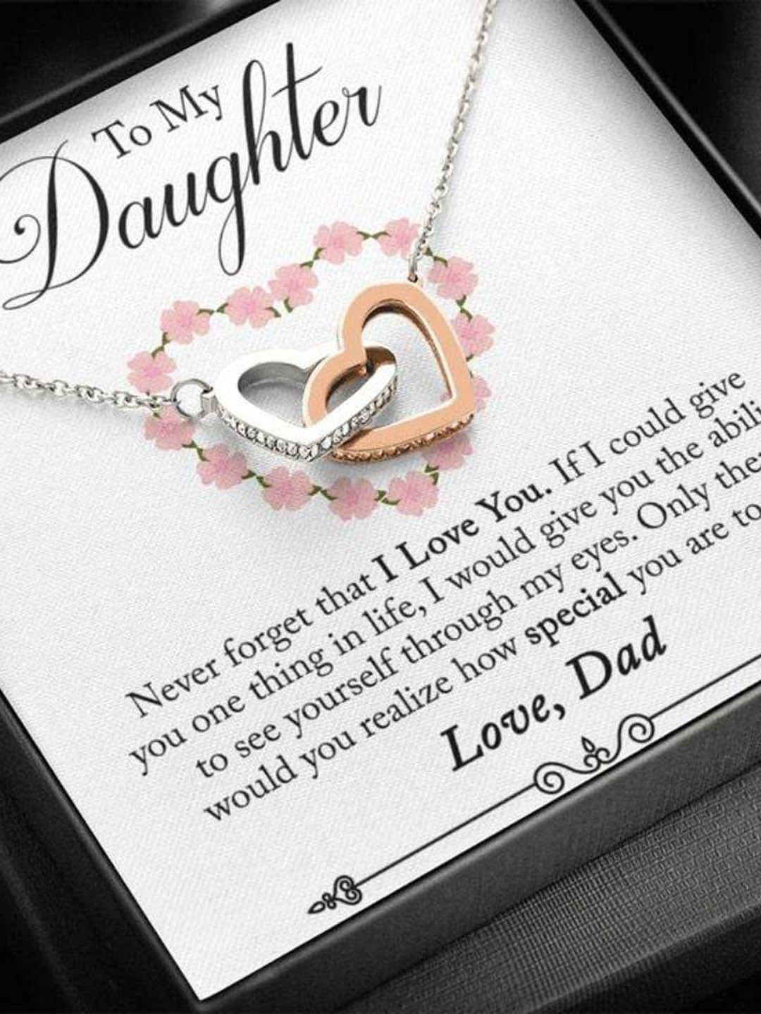 Silver Gift Daughter Necklace Gift From Dad Special Necklace Message Card