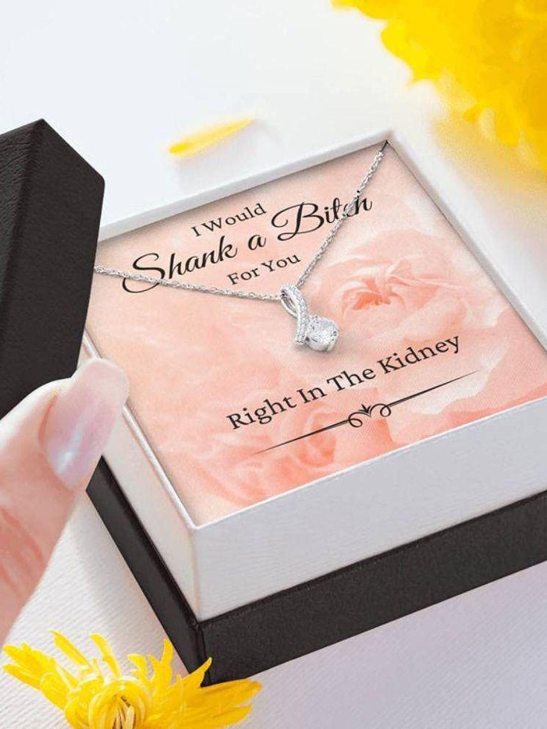 Silver Gift Friend Necklace, I Would Shank A Bitch For You Necklace, Funny Gift For Best Friend, BF