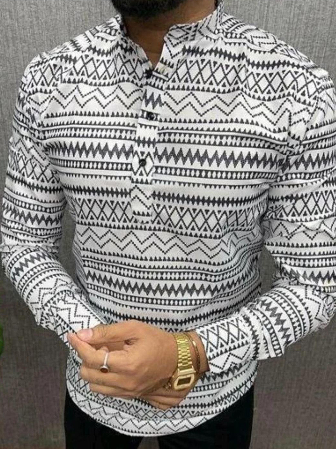 Eleni Trendz Men Cotton Printed Straight Kurta