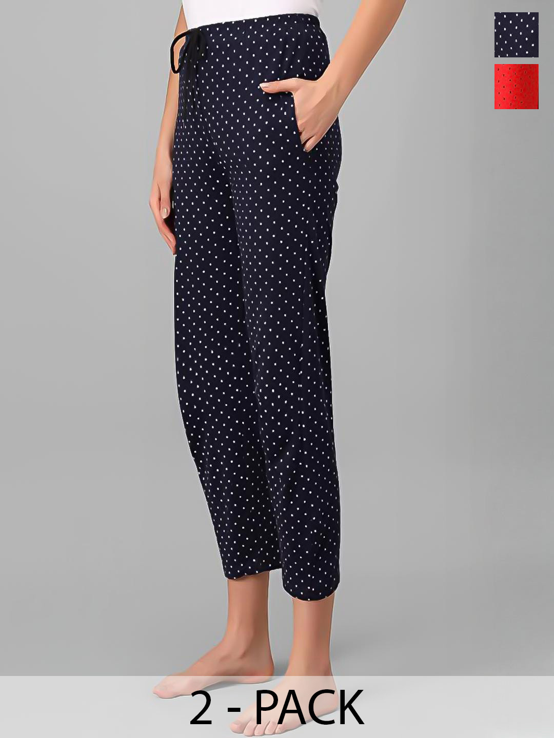 TRENDY WORLD Pack Of 2 Women Printed Cotton Lounge Pants