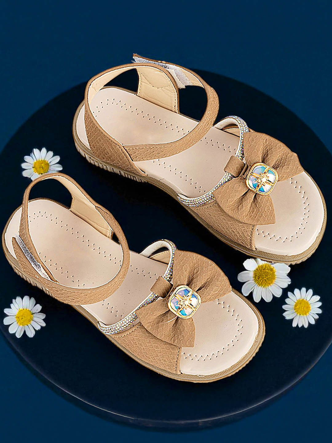 Freeplay Girls Glitter Casual Flats with Bow Detail