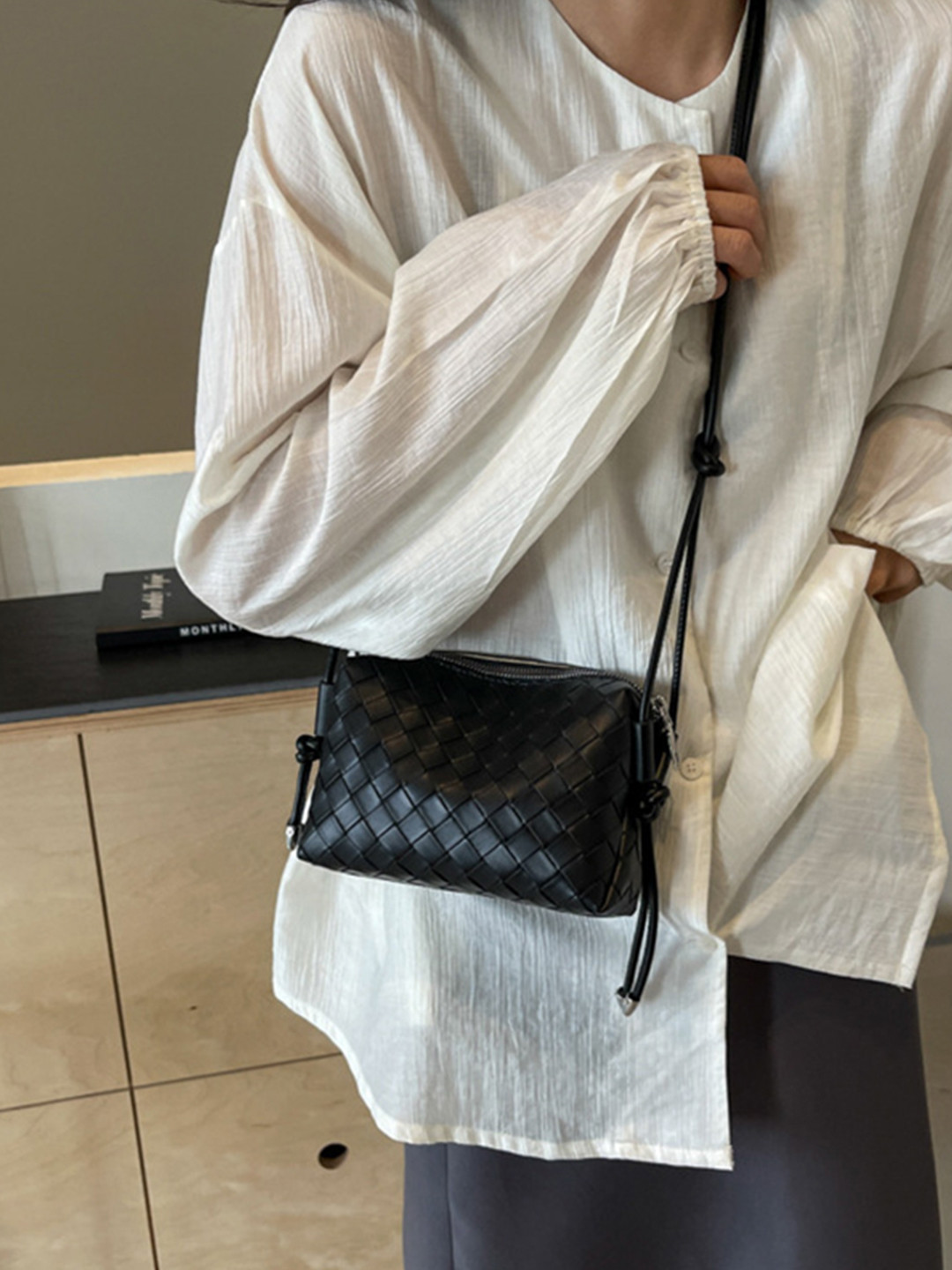 CORSICA Textured Baguette Sling Bag