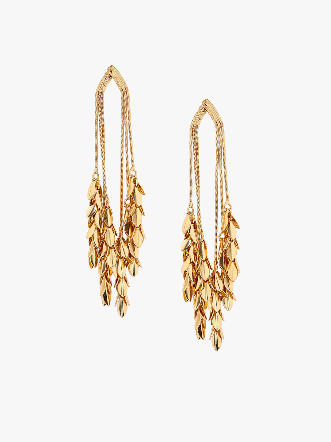 Kazo Wind Leaf Tasselled Drop Earrings