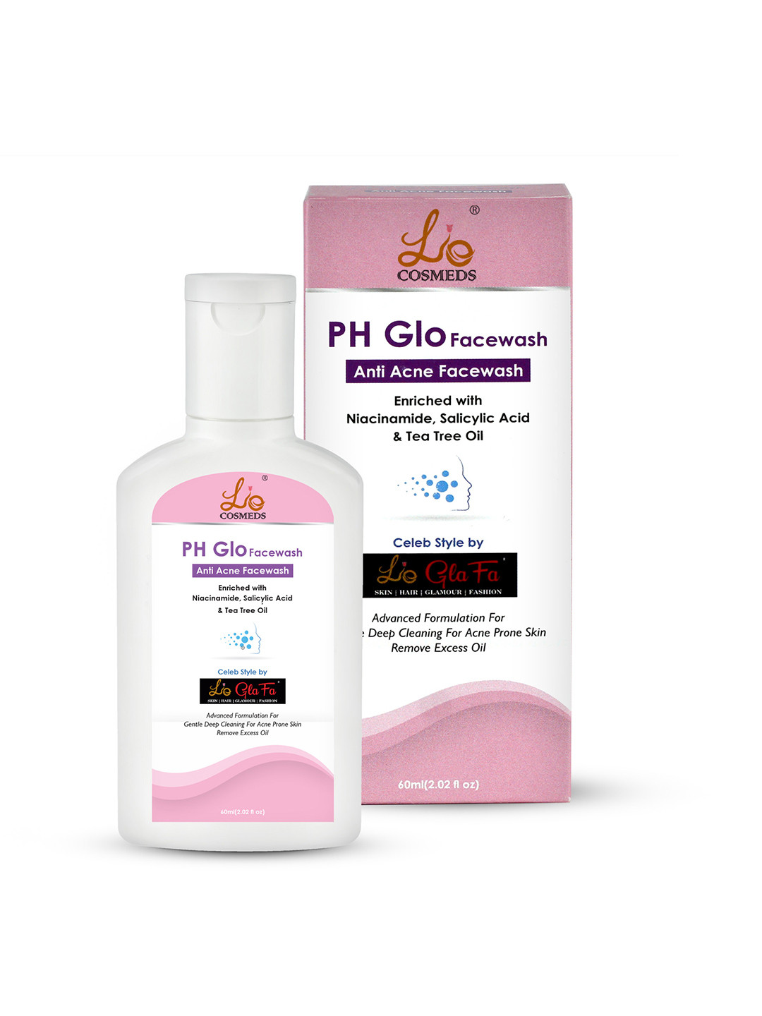 Lio Cosmeds PH Glo Anti Acne Face Wash With Niacinamide Salicylic Acid & Tea Tree Oil 60ml
