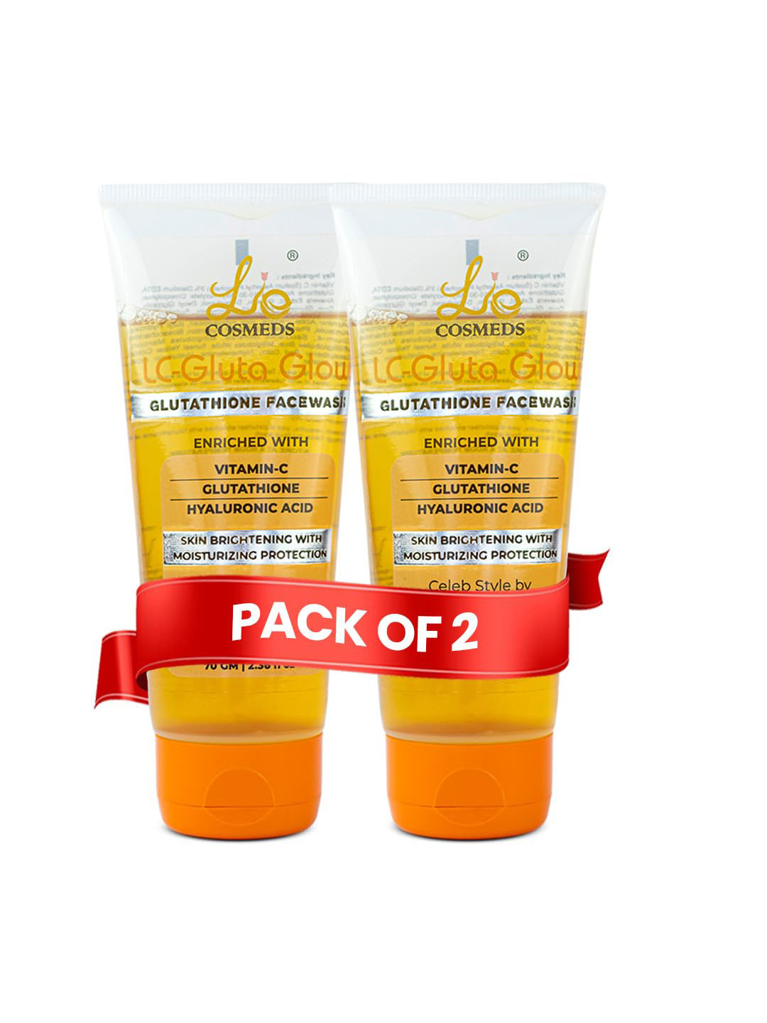 Lio Cosmeds Set Of 2 Gluta Glow Face Wash With Vitamin C - 70 ml Each