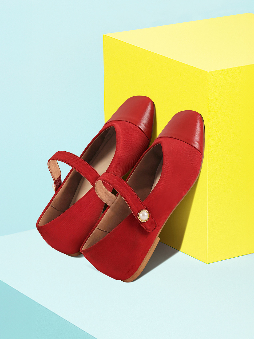 London Rag Square Toe Mary Jane Ballerinas