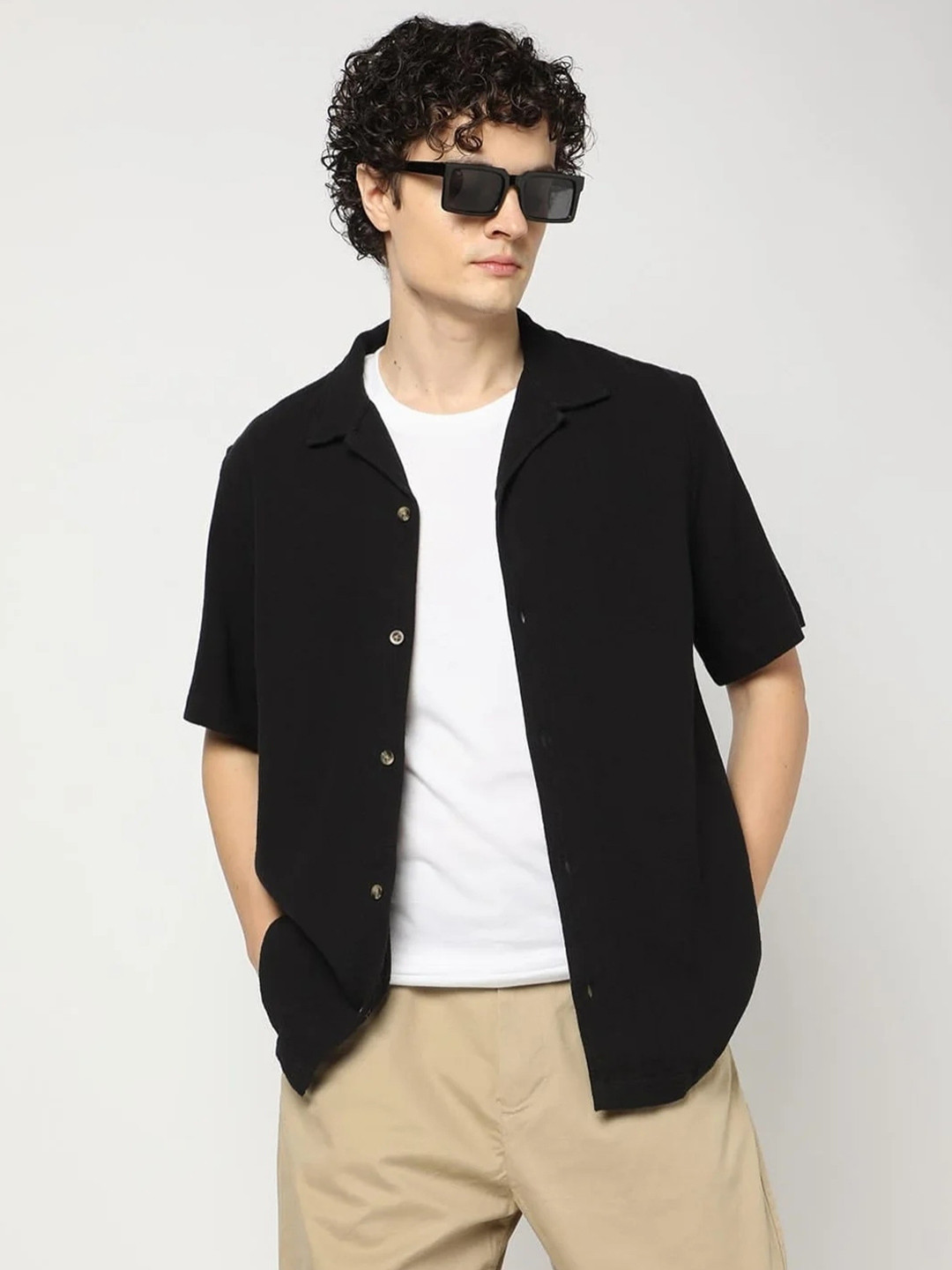 GAP Textured Camp Collar Cotton Casual Shirt