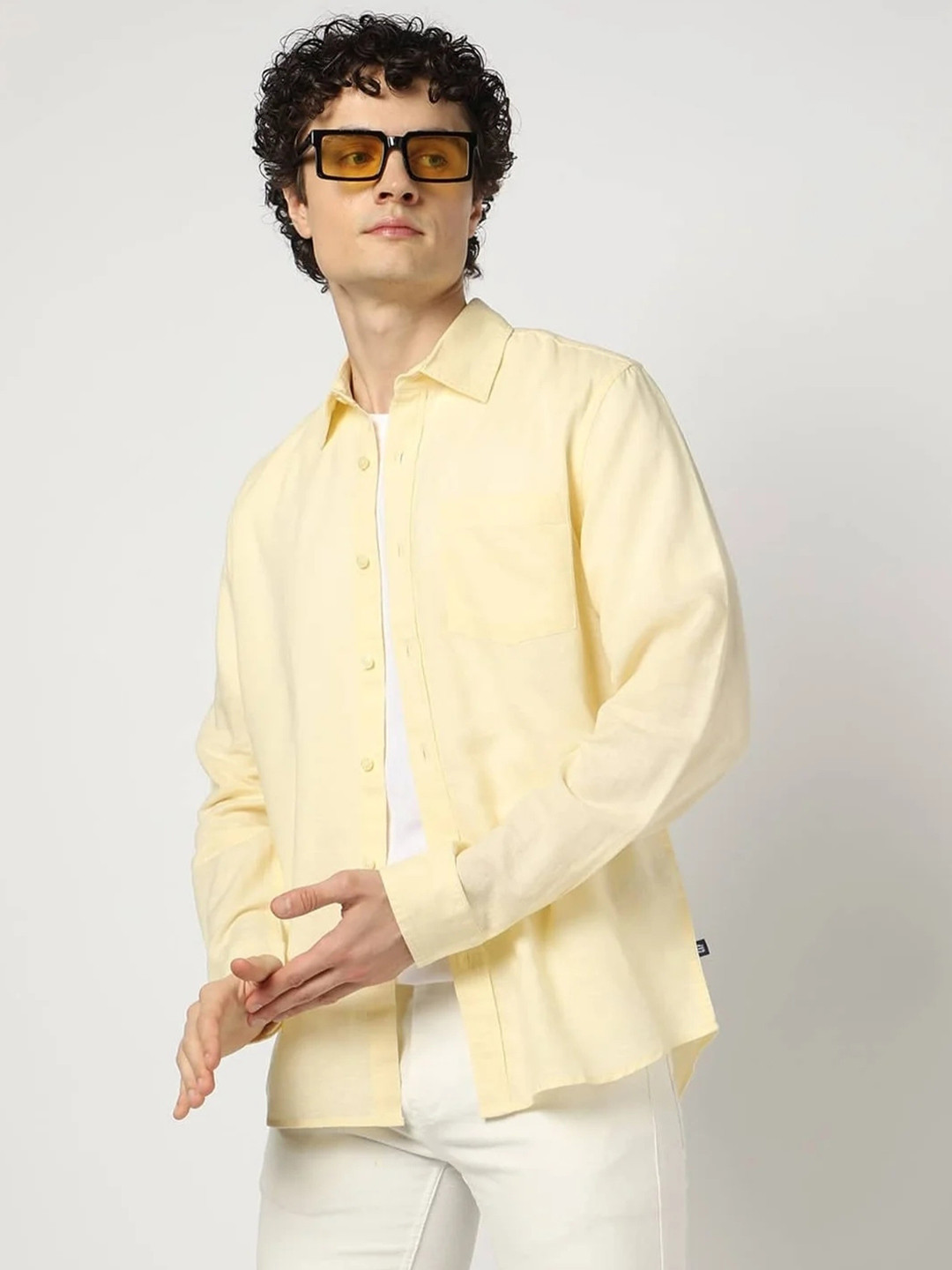 GAP Men Smart Slim Fit Spread Collar Full Sleeve Casual Shirt