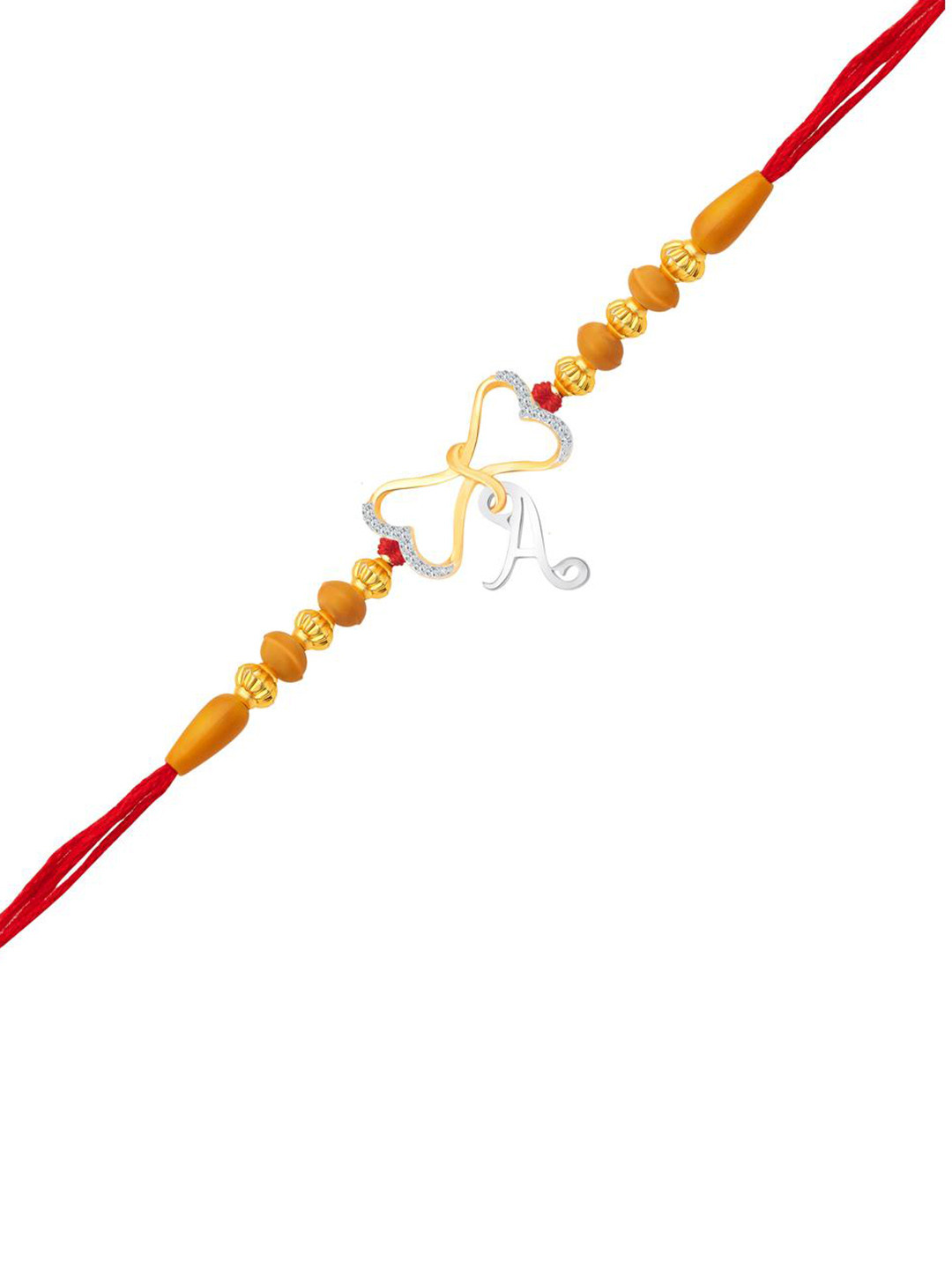 VIVASTRI 'A' Letter Beaded Thread Rakhi