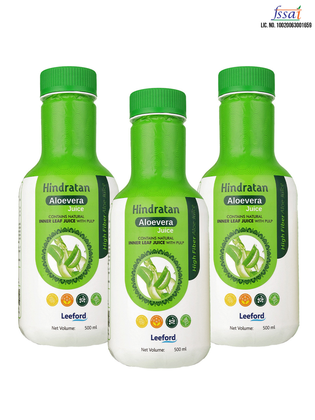 Hindratan Set Of 3 Aloe Vera Juice - 500 ml Each
